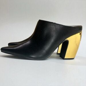 NWT Worthington Nelda Black Gold Block Heel Pumps Size 7M